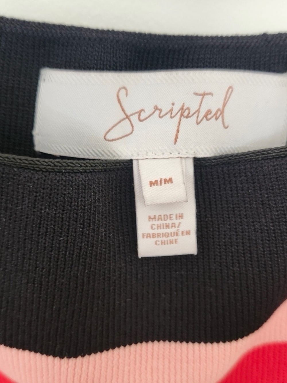 Scripted Striped Off The Shoulder Sweater Crop Top Medium - Picture 6 of 7